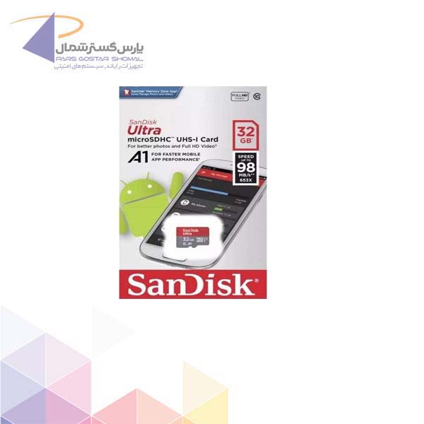 کارت حافظه‌ microSDHC sandiskظرفیت 32 گیگابایت